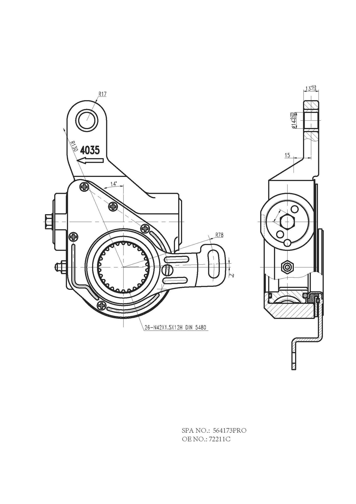 Reglaj parghie, sistem franare FO 4173 PRO FOMAR Friction